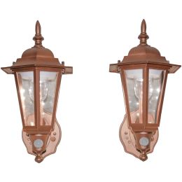 MAXSA Innovations 46719-2PACK Battery-Powered Motion-Activated Plastic LED Wall Sconce, 2-Pack (Bronze)