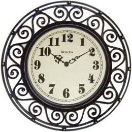 Westclox 32021 12" Filigree Rubbed Bronze Finish Clock