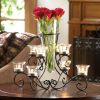 Glass Vase with Eight Glass Candle Holders