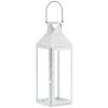 Square Clear Glass White Candle Lantern - 15 inches
