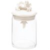 Glass Jar with Porcelain Flower Lid