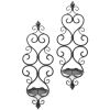 Scrolled Metal Wall Sconce Pair