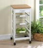 Wood-Top Kitchen Cart with Baskets