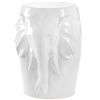 White Ceramic Elephant Decorative Side Table