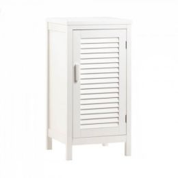White Slatted Standing Cabinet