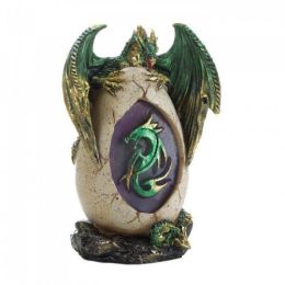Lighted Dragon Egg Statue - Green