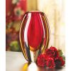 Red and Gold Sunfire Glass Vase
