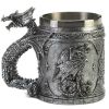 Pewter-Look Medieval Dragon Mug