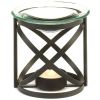 Black Matte Oil Warmer with Glass Dish