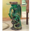 Green Dragon Glass-Top Accent Table