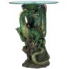 Green Dragon Glass-Top Accent Table