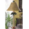 Rattan Palm Tree Table Lamp