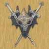 Masked Dragon Double-Sword Wall Crest