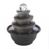 Lighted Stone-Look Tiered Round Tabletop Water Fountain