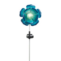 Solar Lighted Garden Stake - Blue Flower
