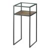 Glass-Top Industrial Side Table - Square