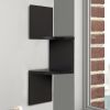 Zig Zag Design Laminated Wooden Corner Wall Shelf, Black