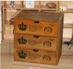 Elegant Small Crown Pattern Wood Storage Chests Desktop Receive Container