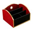Creative Stylish Wood Desktop Storage Box Storage Cabinet,Red-Black