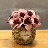 Artificial Flowers Cafe Decoration Table Ornaments-Rose Red