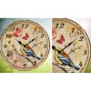 12" European Retro Wall Clock Bird Decor Silence Hanging Clock, A