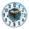 12" Earth Retro Wall Clock Decor Silence Hanging Clock, Flower Hand