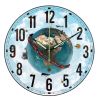 12" Earth Wall Clock Decor Silence Hanging Clock, Night vision Hand