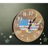 Fashion Decent American Map Retro Silence Hanging Clock