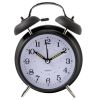 Simple Alarm Clock Metal Wake Up Alarm Clocks With Night-light 4''-Black