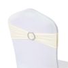 10PCS Chair Back Wedding Bow Sashes Chair Cover Bands With Buckle-Beige