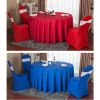 10PCS Chair Back Wedding Bow Sashes Chair Cover Bands With Buckle-Blue