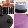 Household Creative Round Stool Sofa Footrest Stools with Detachable Cover, Dragon fruit