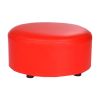 Creative Round Modern Small Faux Leather Stool Shoes Stool  Sofa Pier, Red