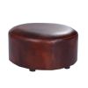 Creative Round Modern Small Faux Leather Stool Shoes Stool  Sofa Pier, Brown