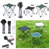 Portable Folding Chair Stool Camping Chairs Fishing Train Travel Paint Outdoor, Medium Black