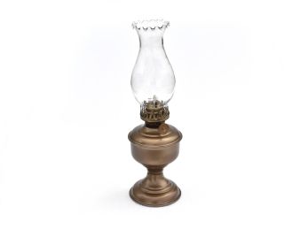 Antique Brass Table Oil Lamp 10""
