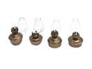 Antique Brass Table Oil Lamp 5"" - Set of 4