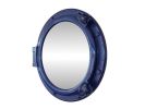 Navy Blue Decorative Ship Porthole Mirror 20""