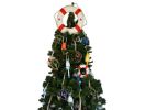 White Lifering with Red Bands Christmas Tree Topper Decoration