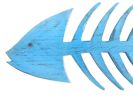 Wooden Rustic Light Blue Fishbone Wall Mounted Decoration 25""