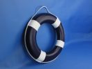 Dark Blue Painted Decorative Lifering with White Bands 20&quot;