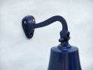 Solid Brass Hanging Ships Bell 11&quot; - Blue