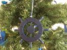 Dark Blue Decorative Ship Wheel Christmas Tree Ornament 6""