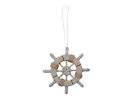 Rustic Decorative Ship Wheel With Anchor Christmas Tree Ornament 6""