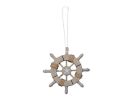 Rustic Decorative Ship Wheel With Starfish Christmas Tree Ornament 6""