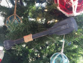 Wooden Rustic Seaside Decorative Squared Boat Oar Christmas Ornament 12&quot;
