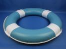 Light Blue Painted Decorative Lifering with White Bands 20&quot;