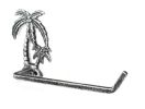 Antique Silver Cast Iron Palm Tree Hand Towel Holder 10""
