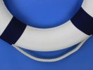 Classic White Decorative Anchor Lifering with Blue Bands 20&quot;