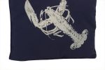 Navy Blue and White Lobster Pillow 16""